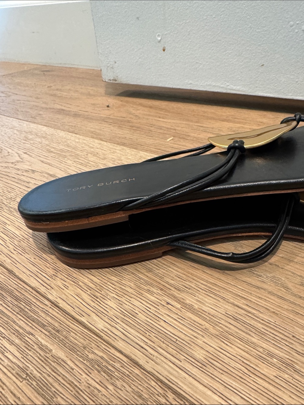 Tory Burch Patos Black Leather Sandals - Picture 6 of 7